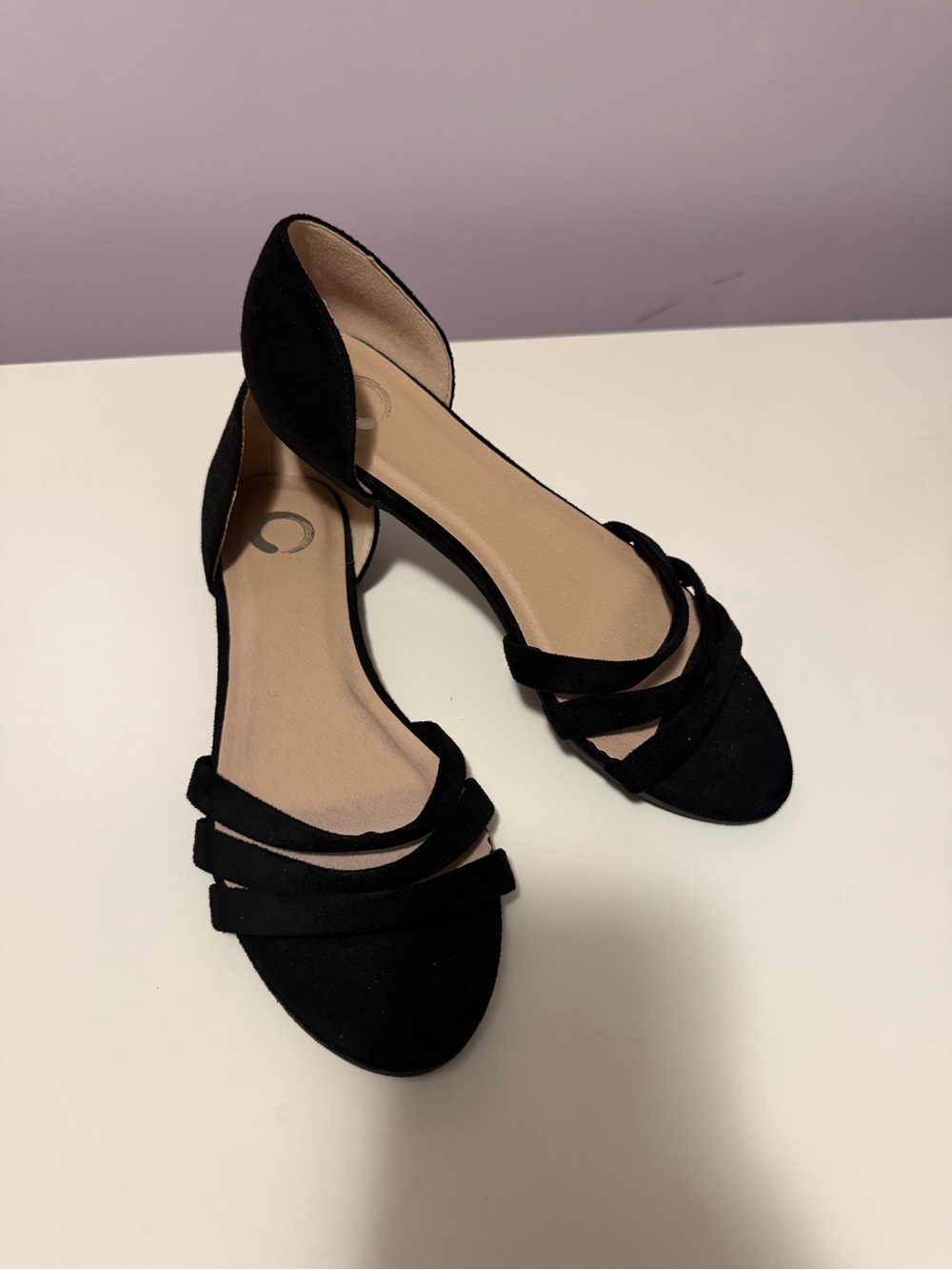 Women's Black D'Orsay Strappy Flats